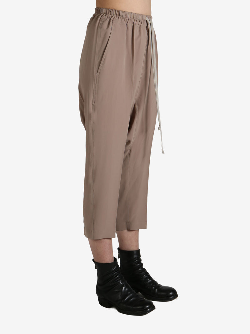 RICK OWENS - Women Crepe Drawstring Cropped Pants