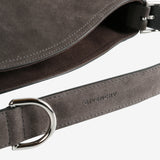 Close up of brown bag, showing texture of the cotton fabric