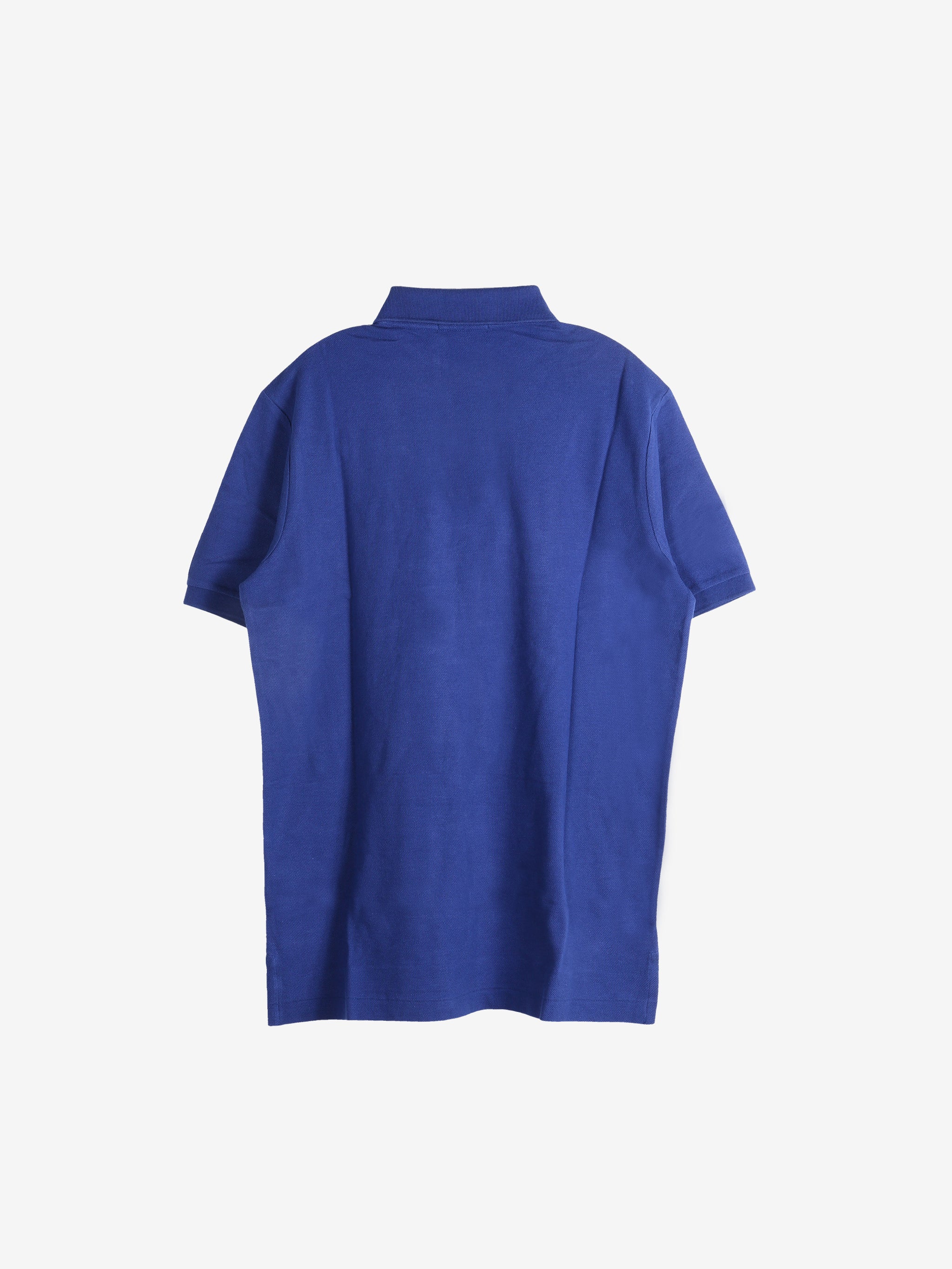 Blue t-shirt, back view