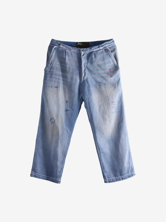 Blue pants, front view