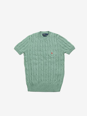 Green knitwear, front view