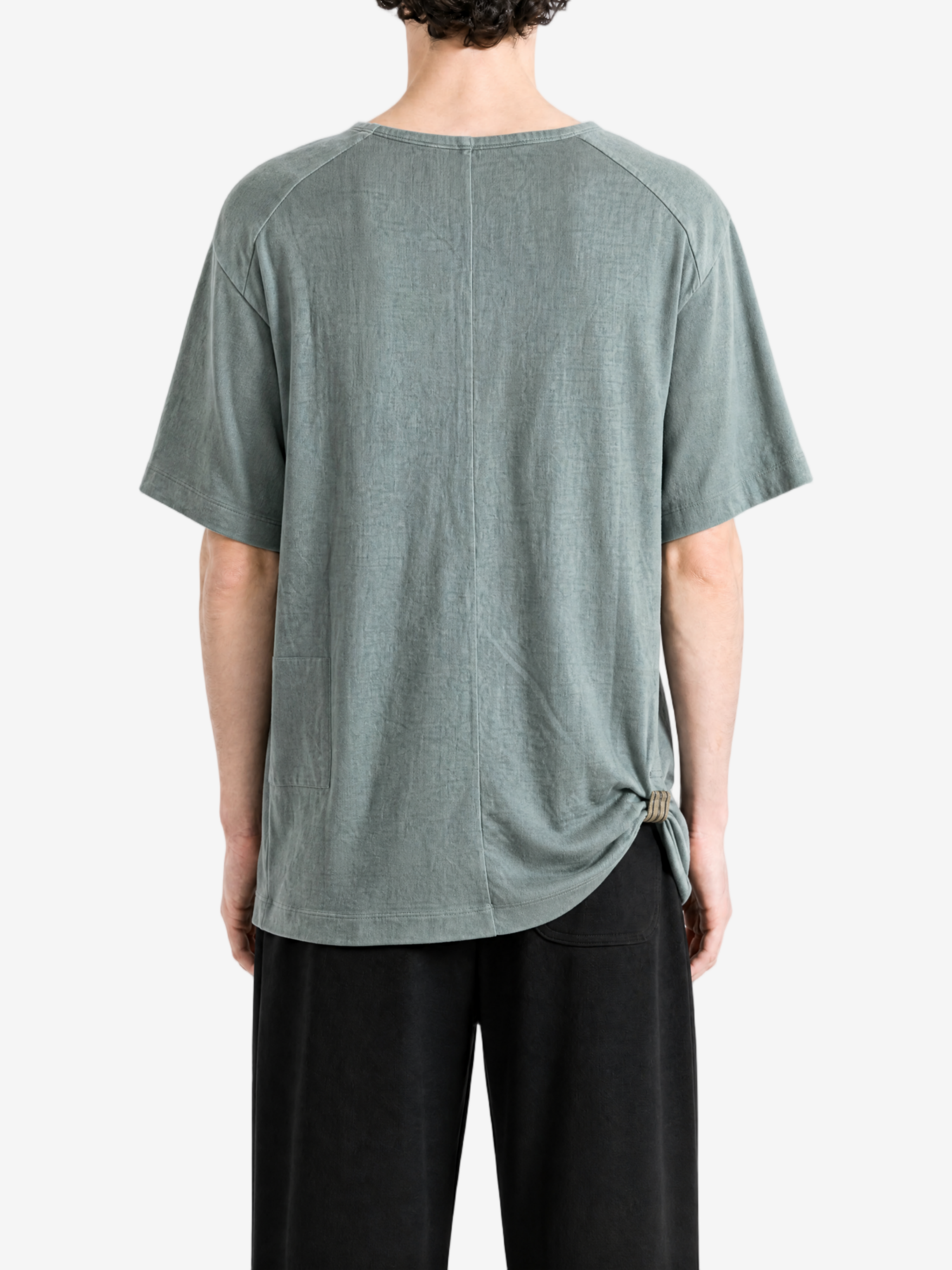 Green t-shirt, full body view