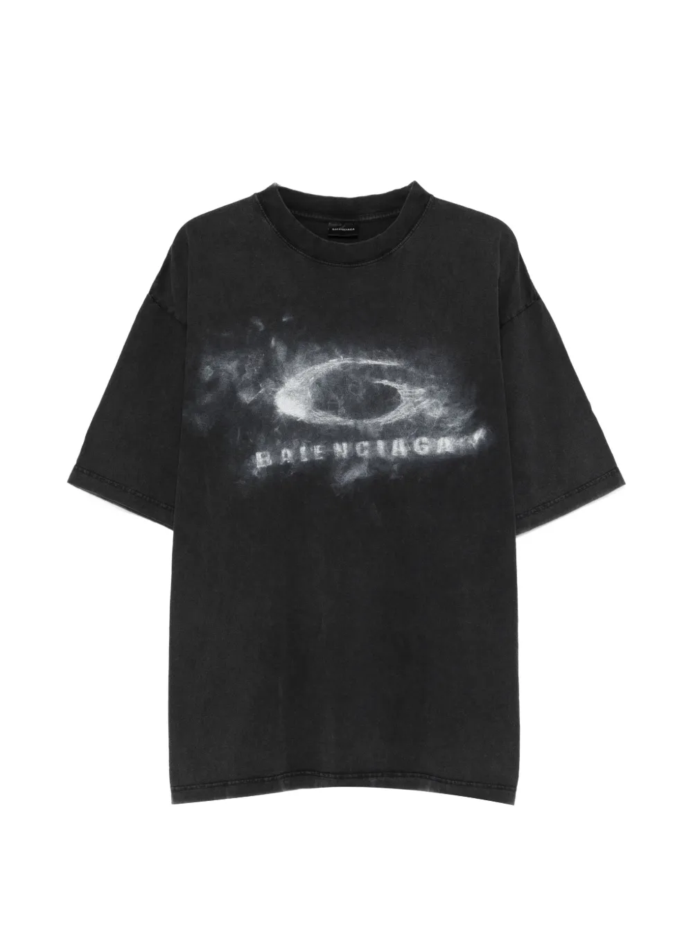 black t-shirt, front view