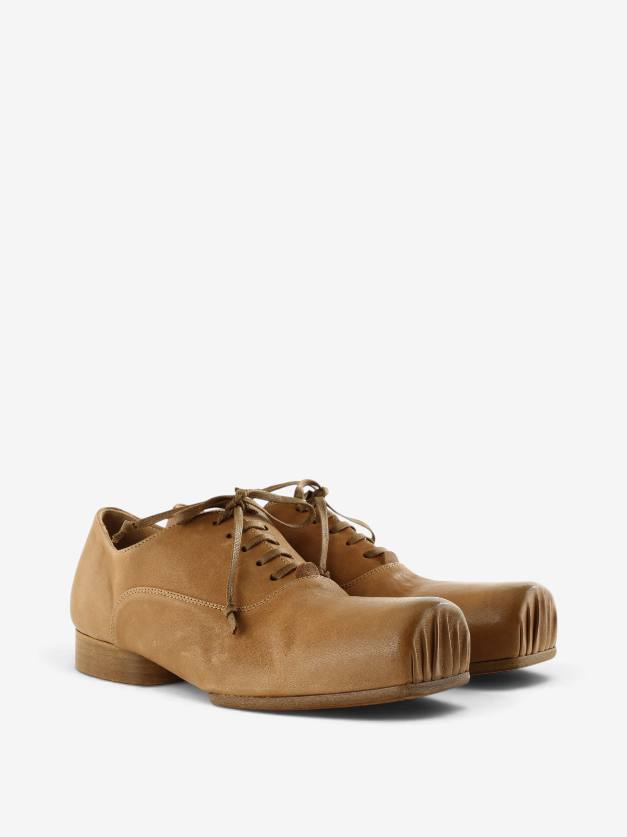 Tan shoes, front view