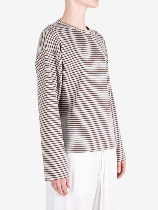 Brown knitwear, full body view