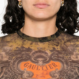 Close up of black top, showing texture of the polyamide fabric