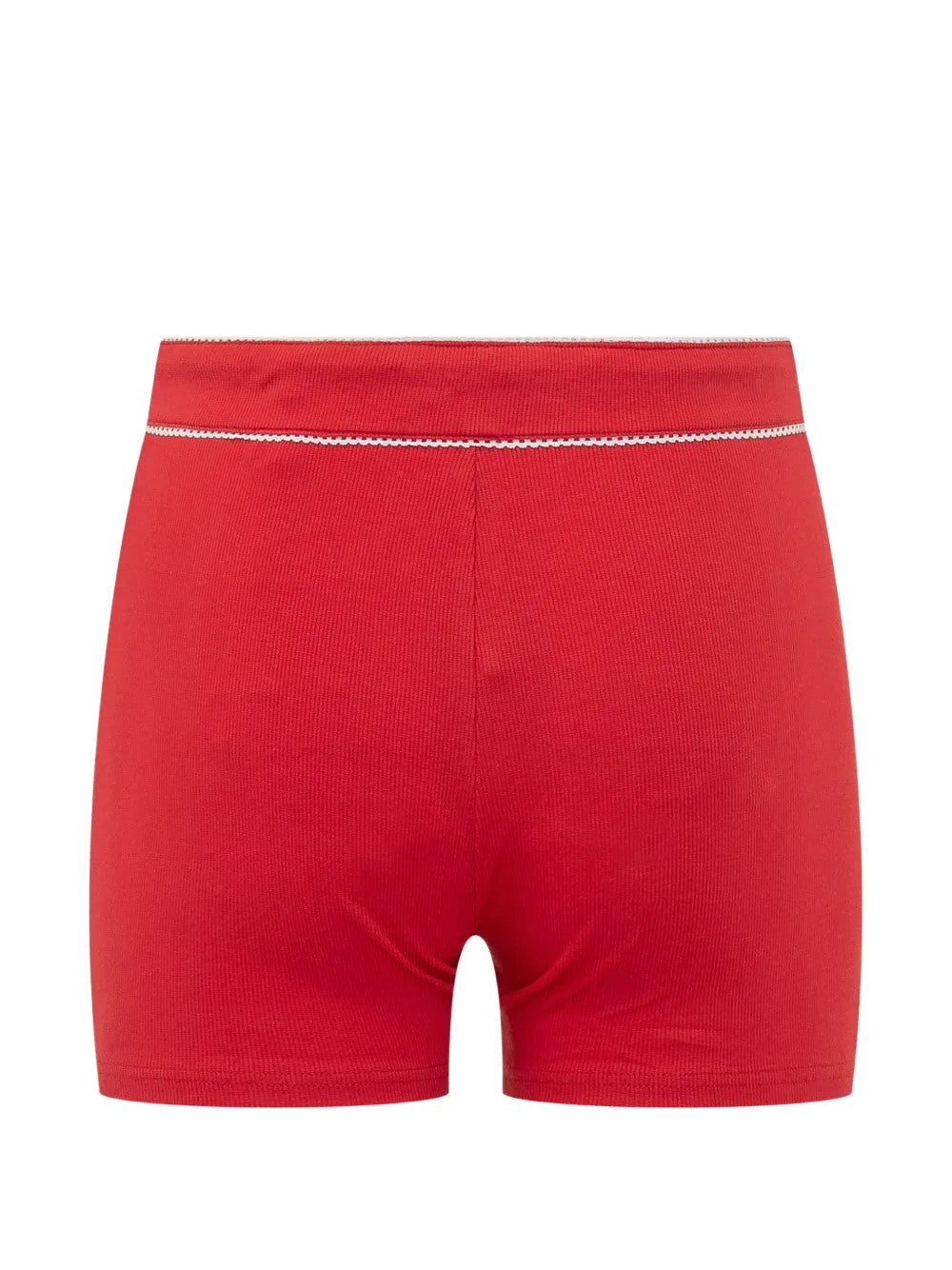 Red shorts, front view