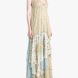 Tan dress, full body view