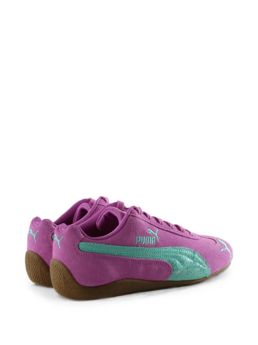 Purple sneakers, side view