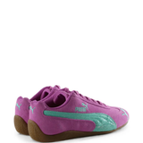 Purple sneakers, side view