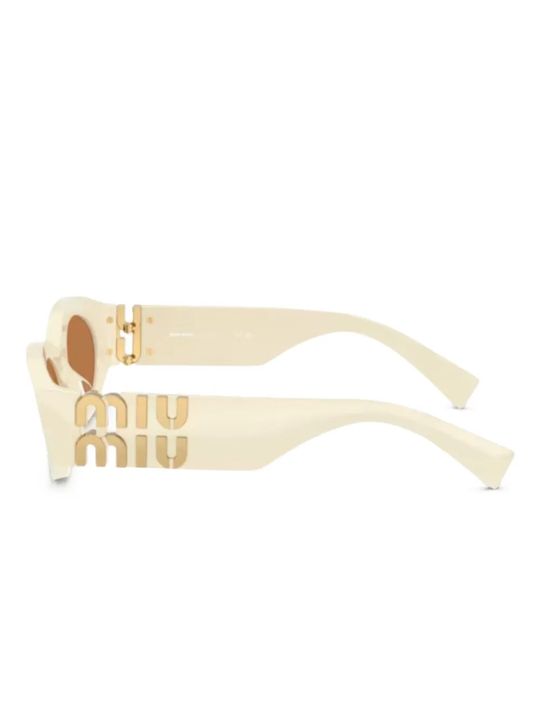 Tan eyewear, side view