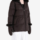 Brown jacket, full body view
