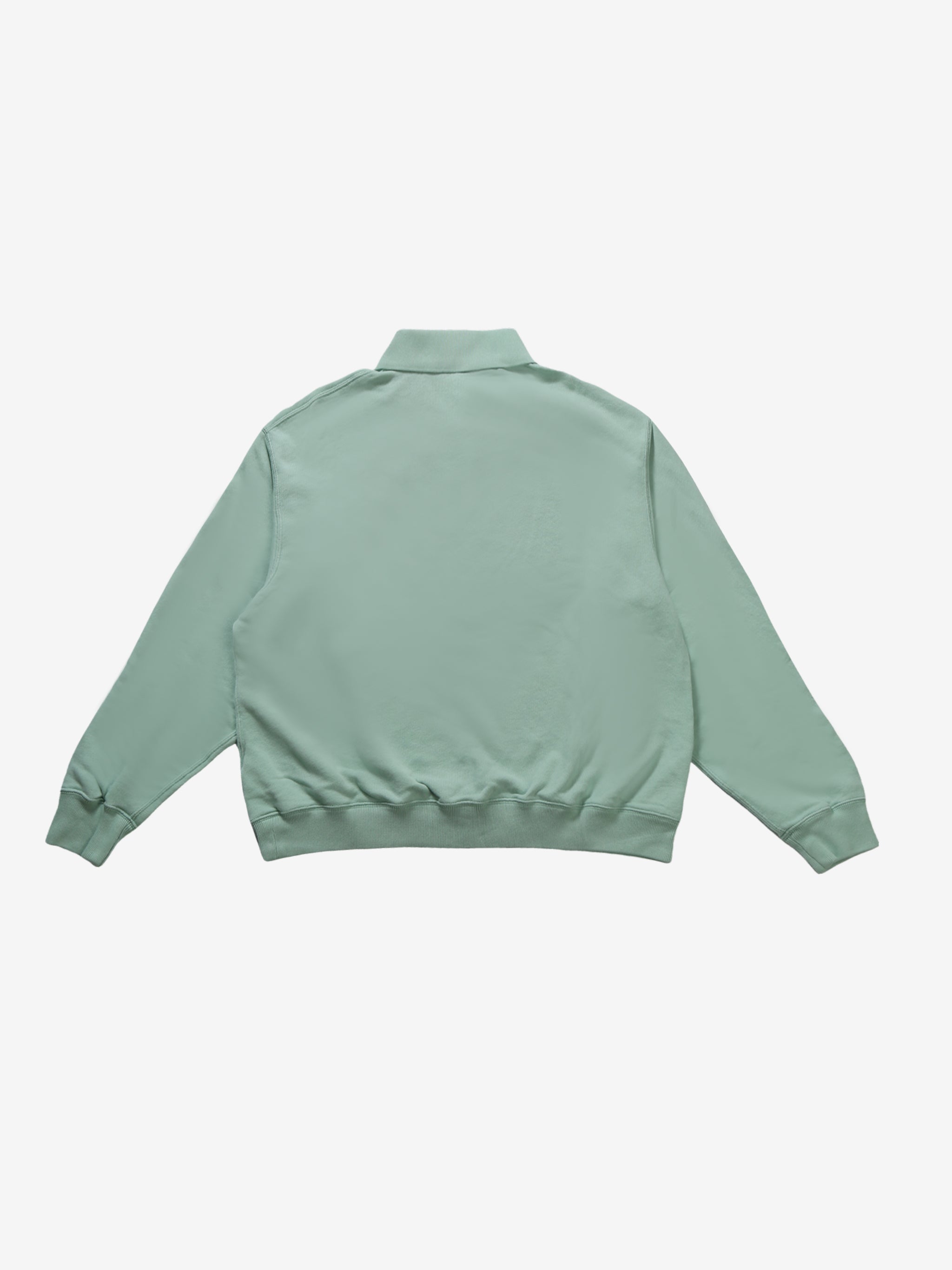 green sweatshirt, back view