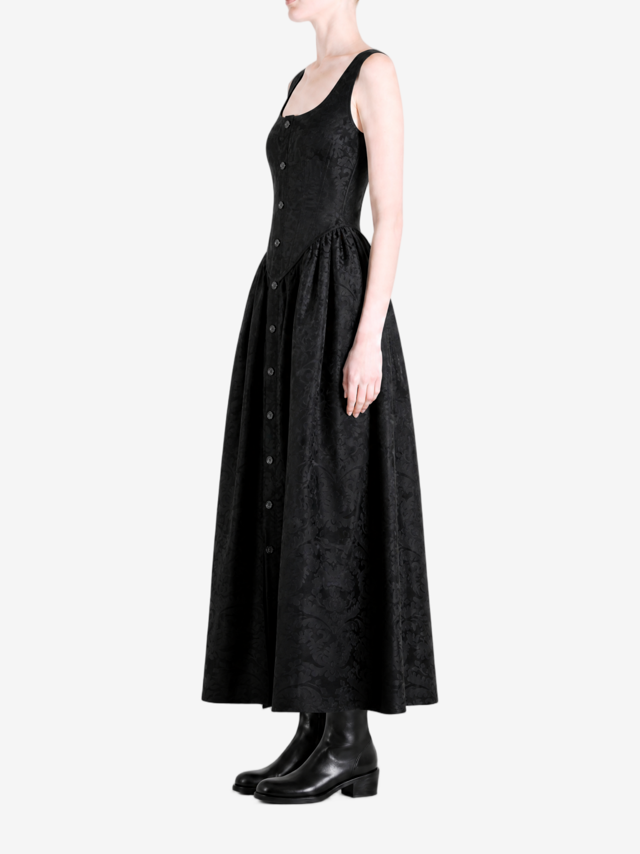 Black dress, full body view