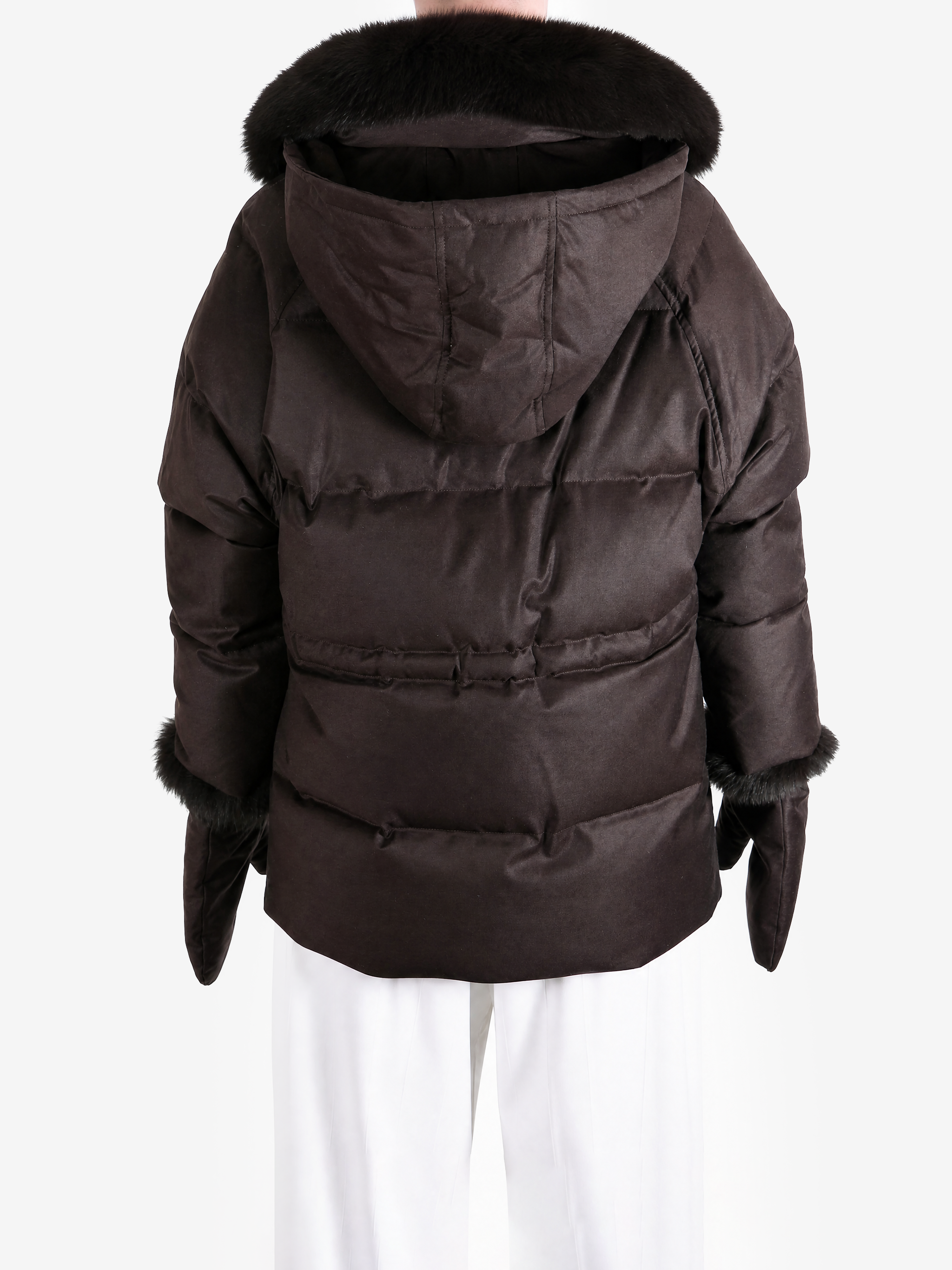 Brown jacket, full body view