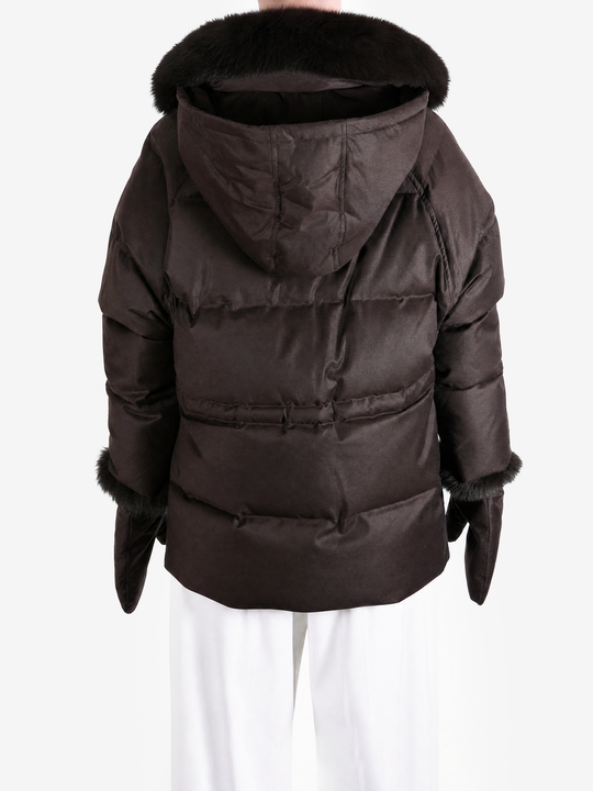 Brown jacket, full body view