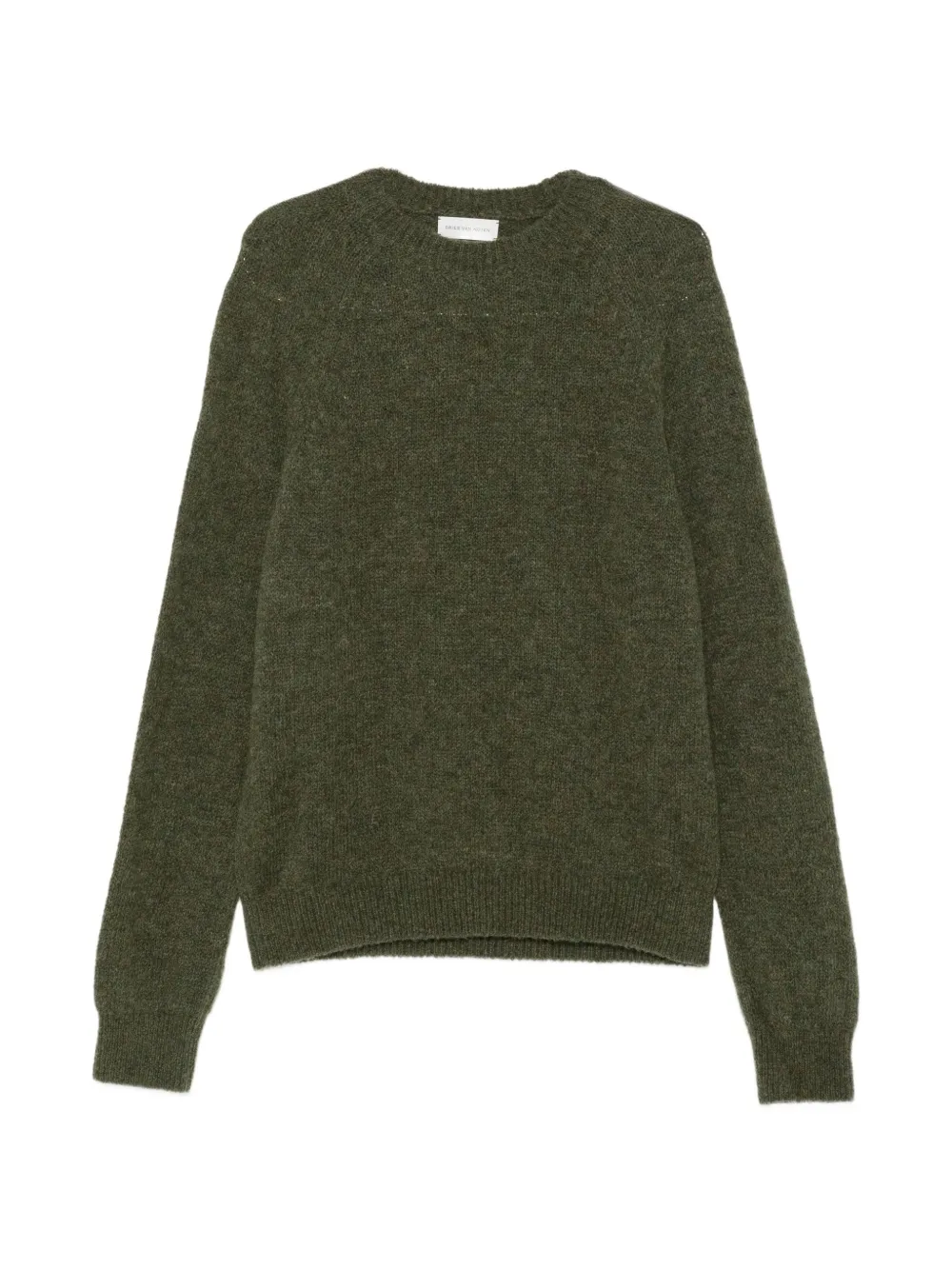 Green knitwear, front view