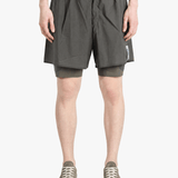 Grey shorts, full body view