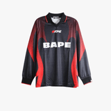 A BATHING APE - Men Ape Flame Monogram Jacquard Logo Relaxed Fit Football Jersey