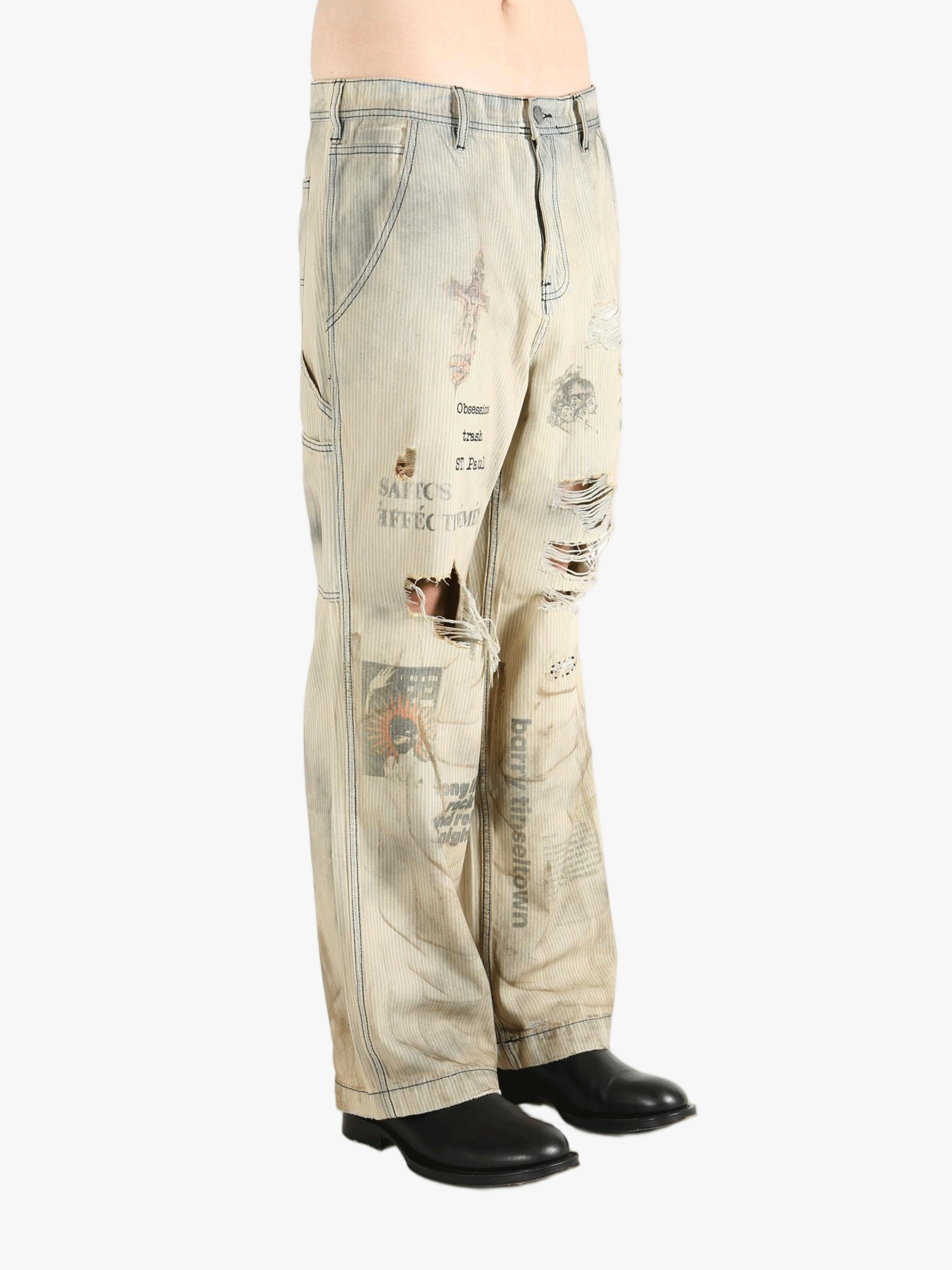 Grey pants worn by a person, showing the pants fit