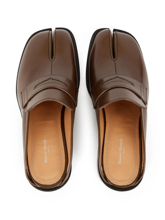 Brown mules, top view