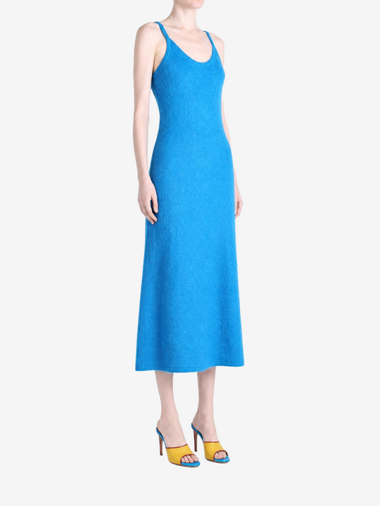 Blue dress, front view