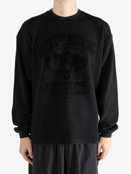 Black t-shirt worn by a person, showing the t-shirt's fit