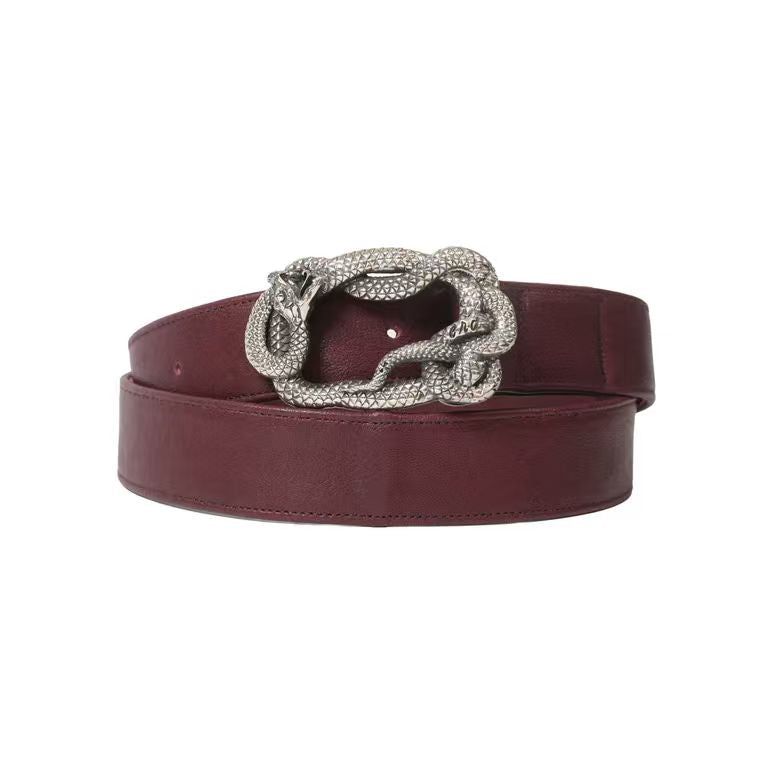 Burgundy accessories, front view