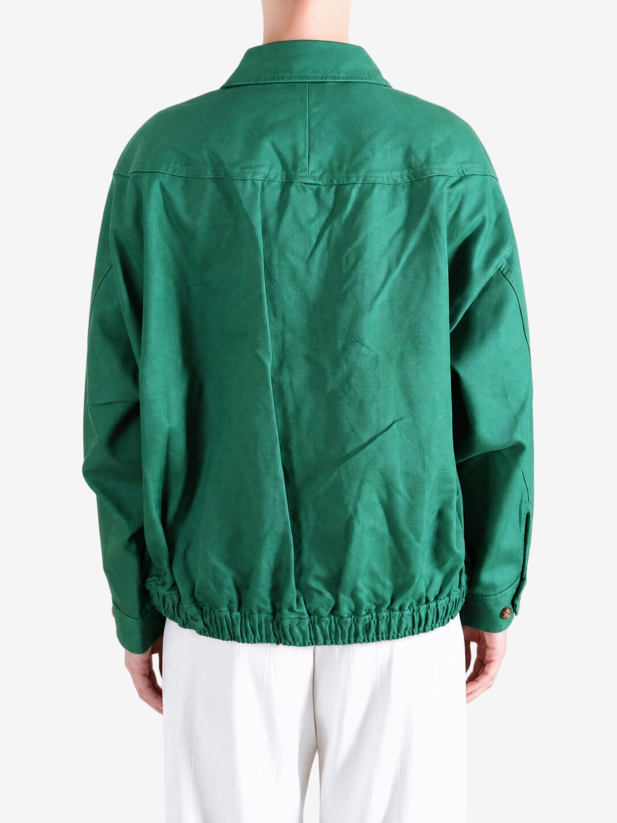 Green jacket, full body view