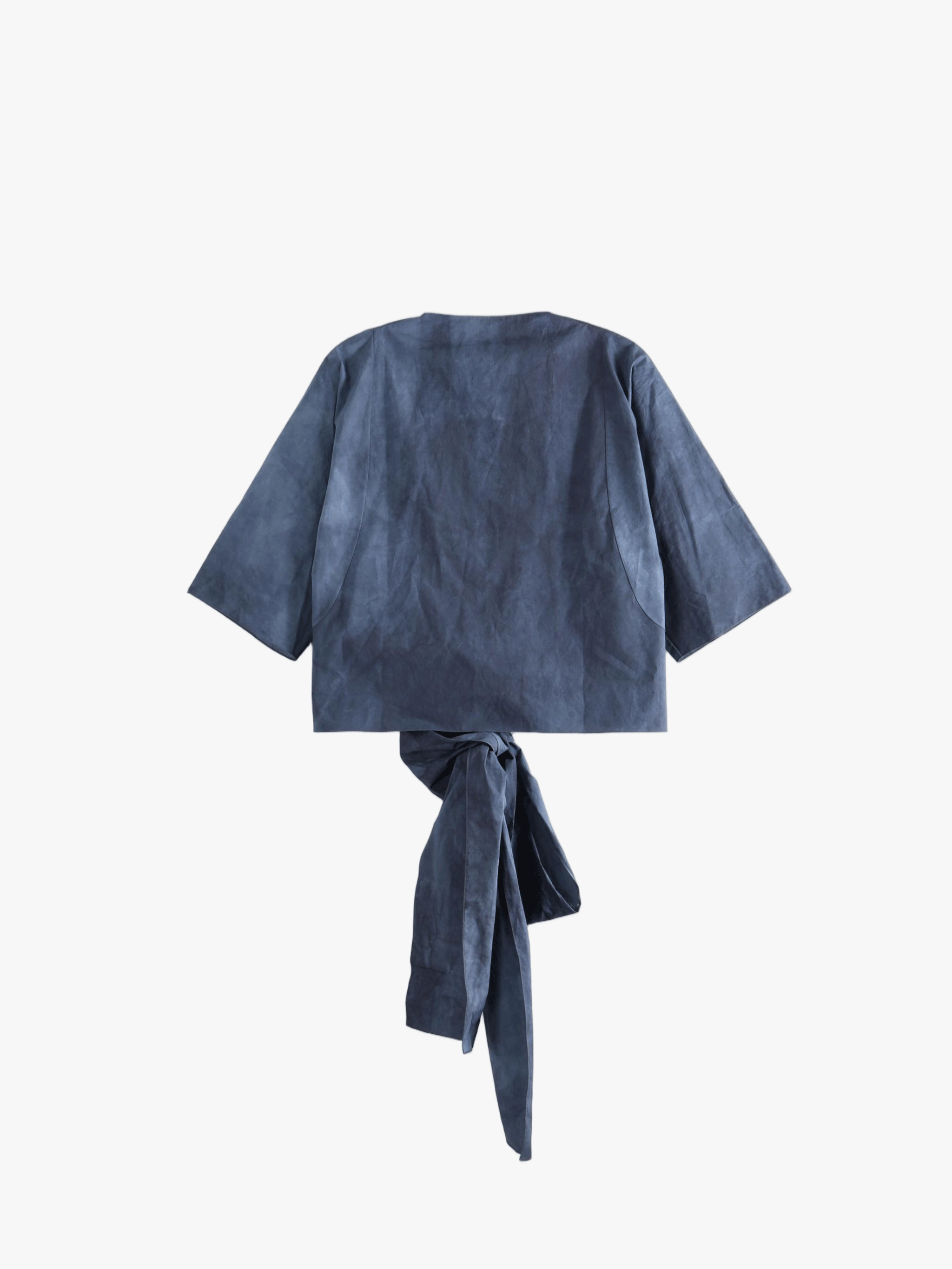 Navy shirt, back view