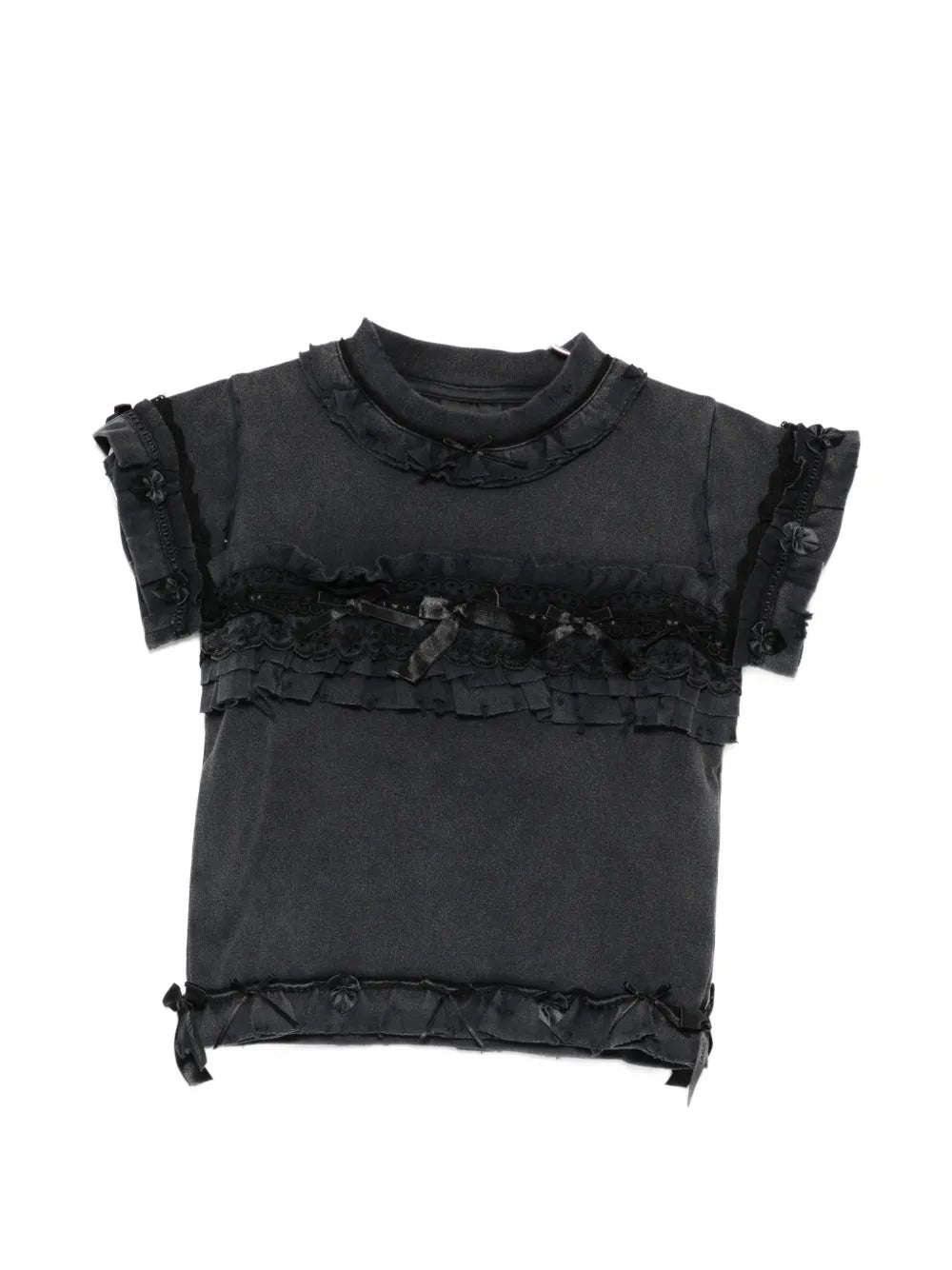 Black t-shirts, front view