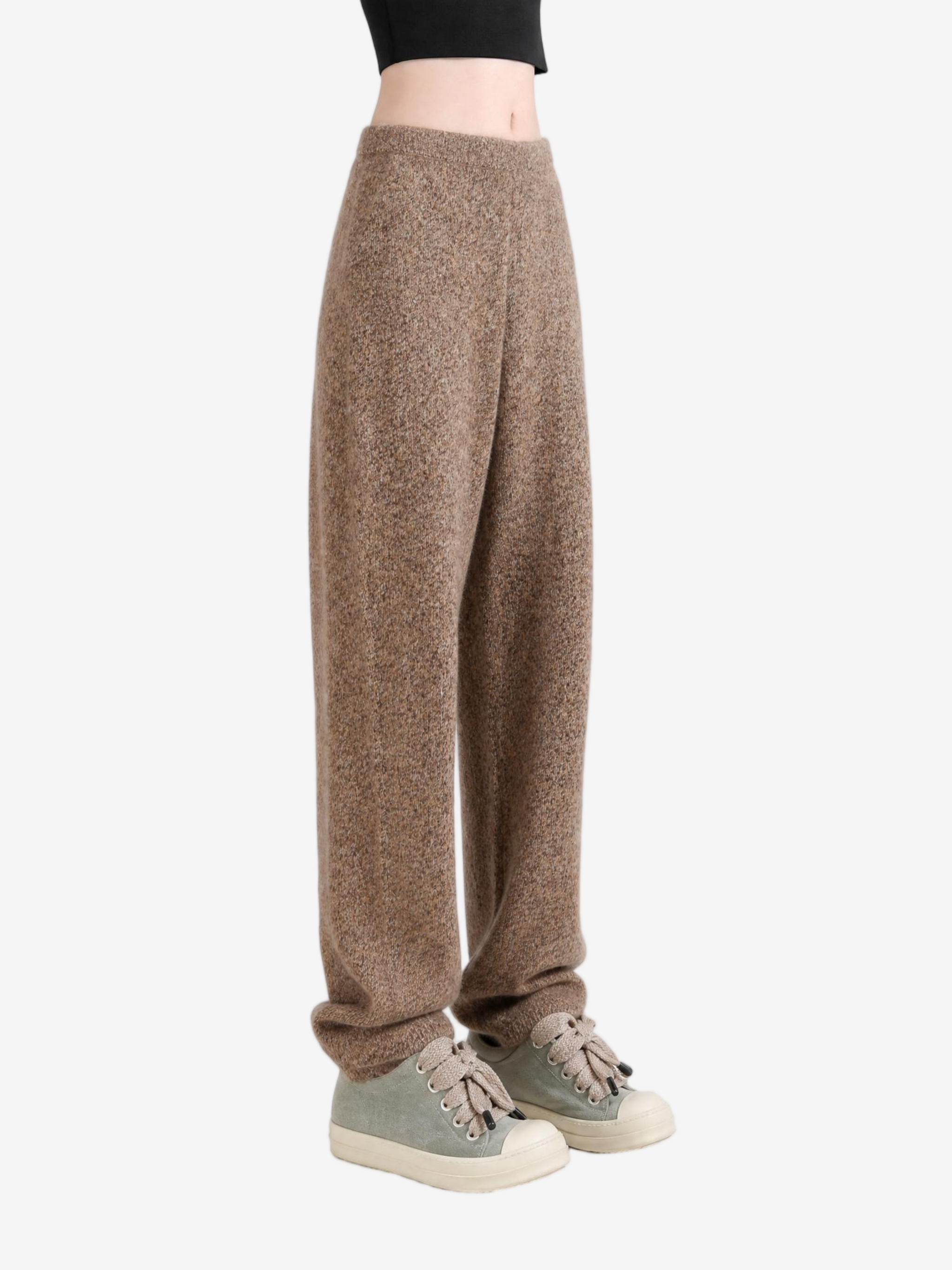 Brown pants, full body view