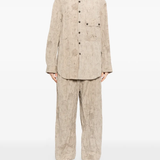 Tan shirt,full body view