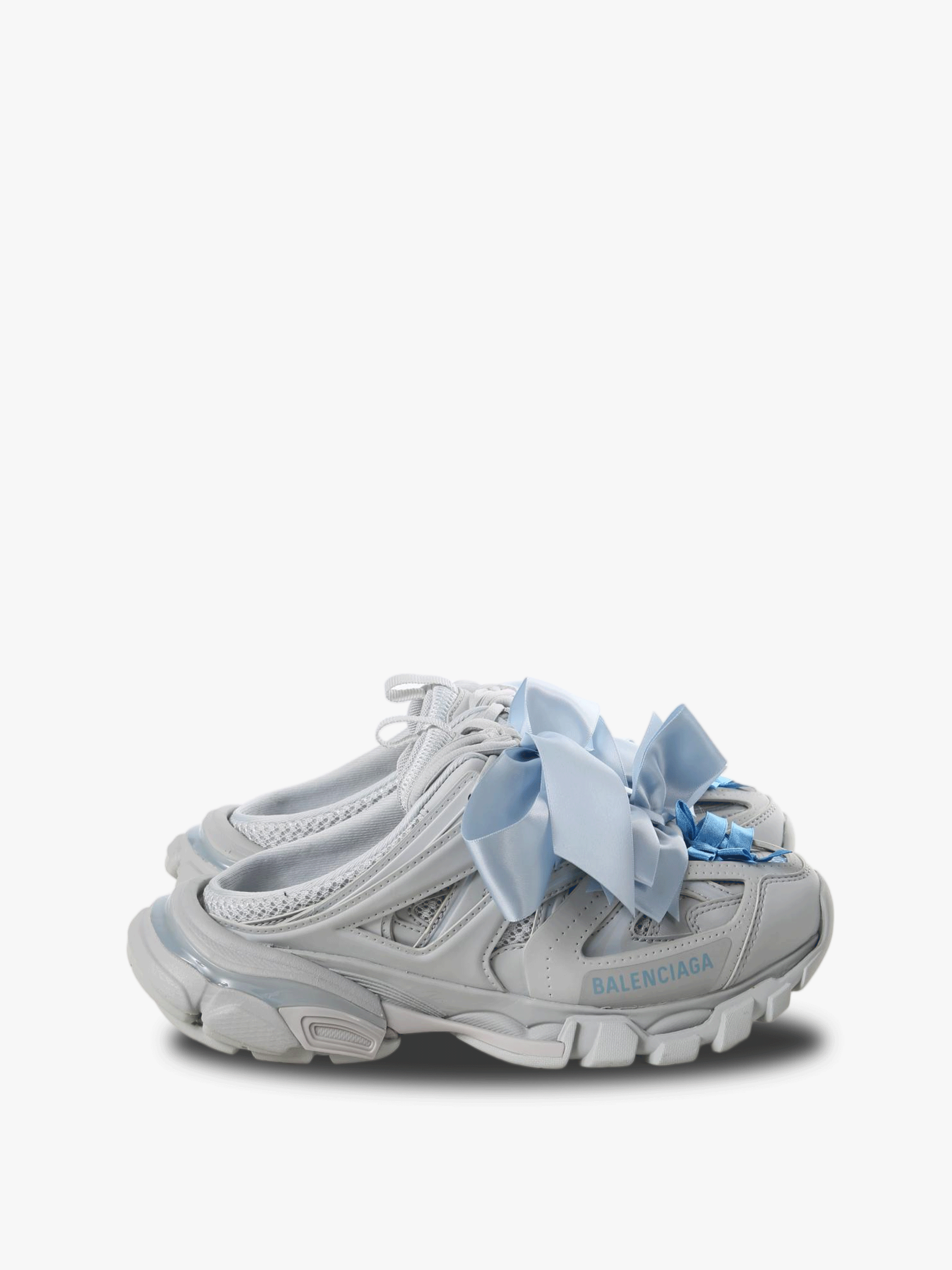 Blue loafers-mules, front view