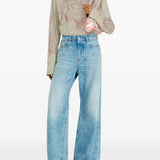 Tan t-shirt, full body view