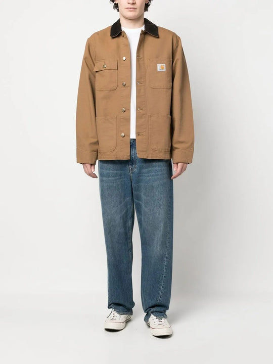 Tan coat, full body view