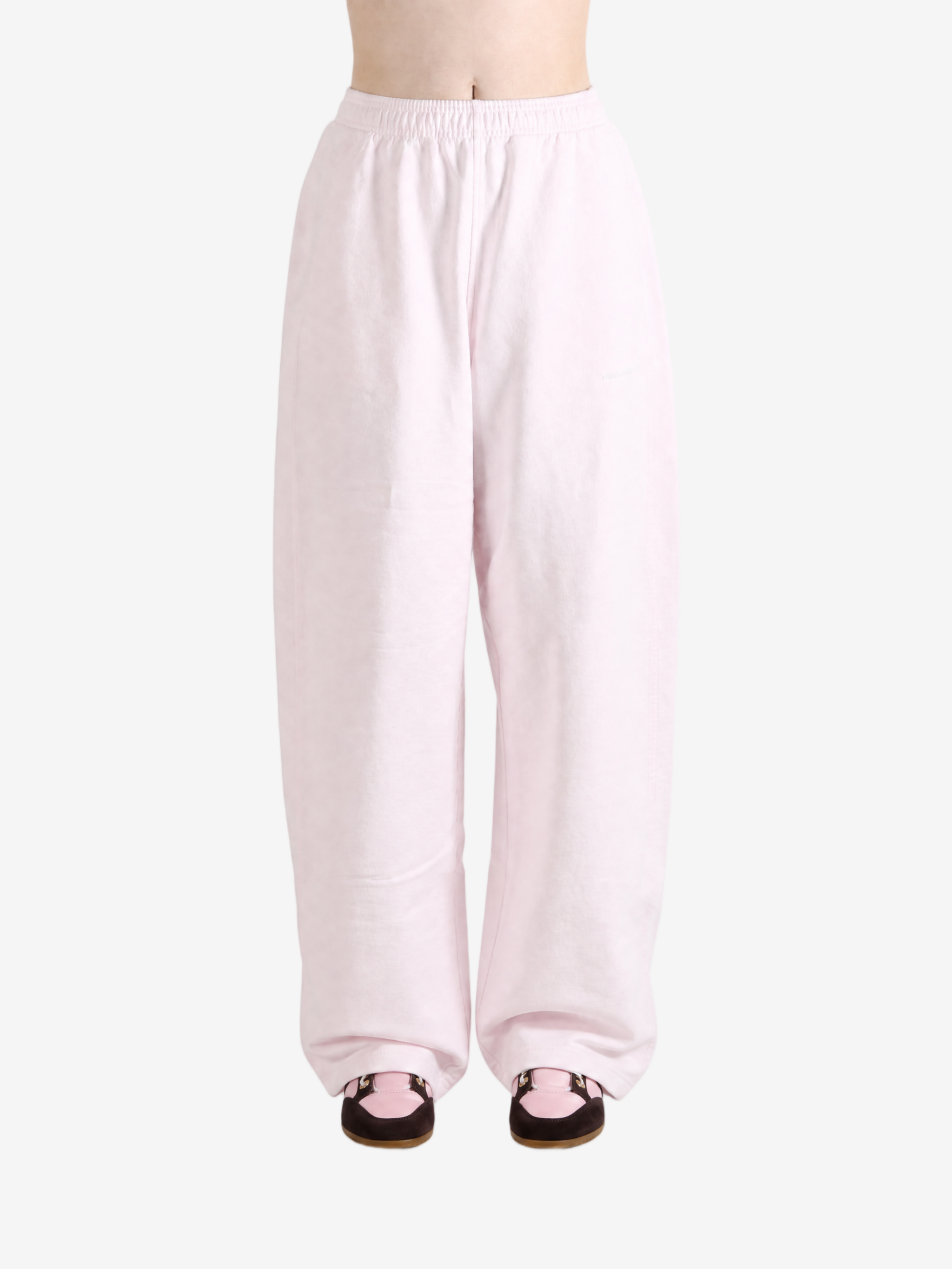 Pink pants, full body view