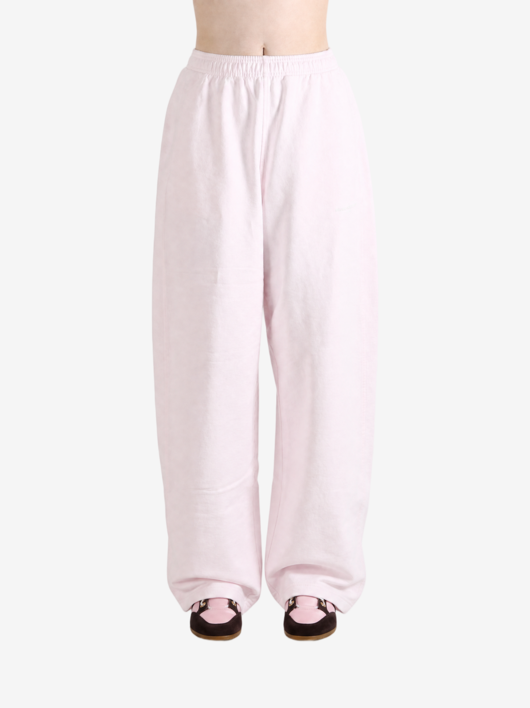 Pink pants, full body view