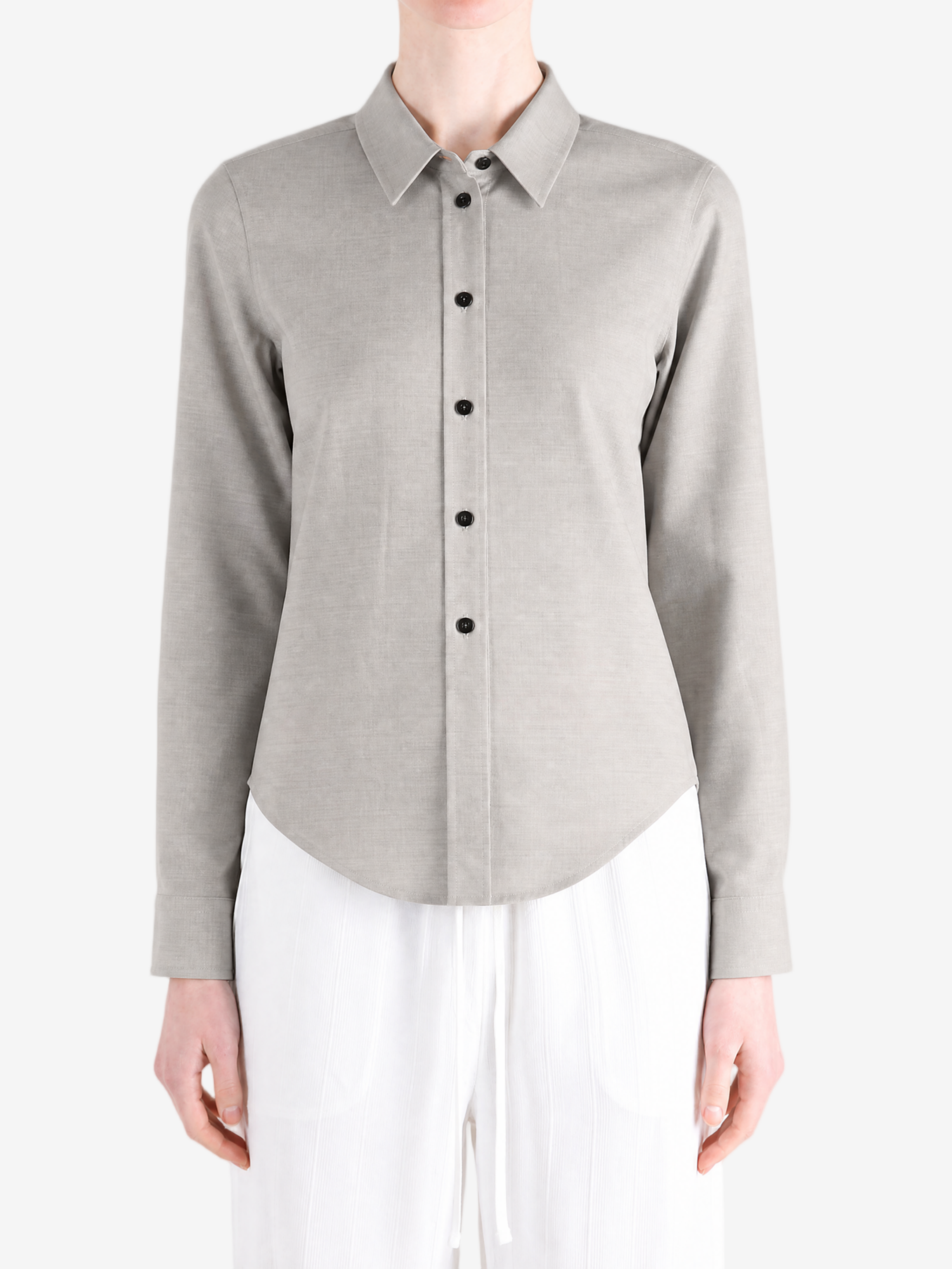 Grey shirt, full body view