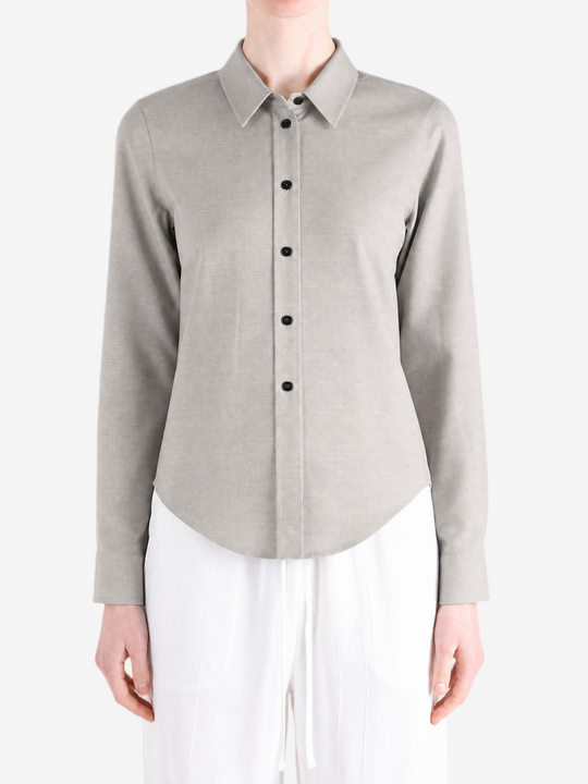 Grey shirt, full body view