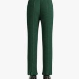 Green pants, full body view
