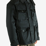 Black jacket worn by a person, showing the jacket's fit