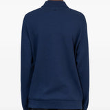 Navy shirt, full body view