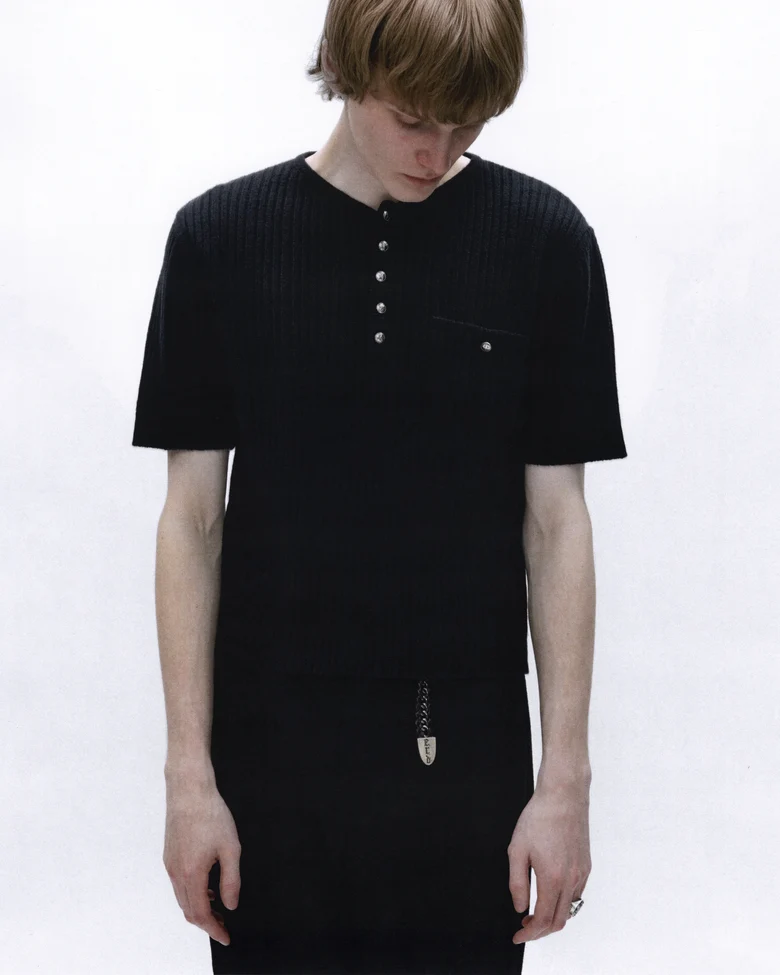 Black knitwear, front view