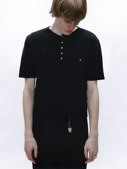 Black knitwear, front view