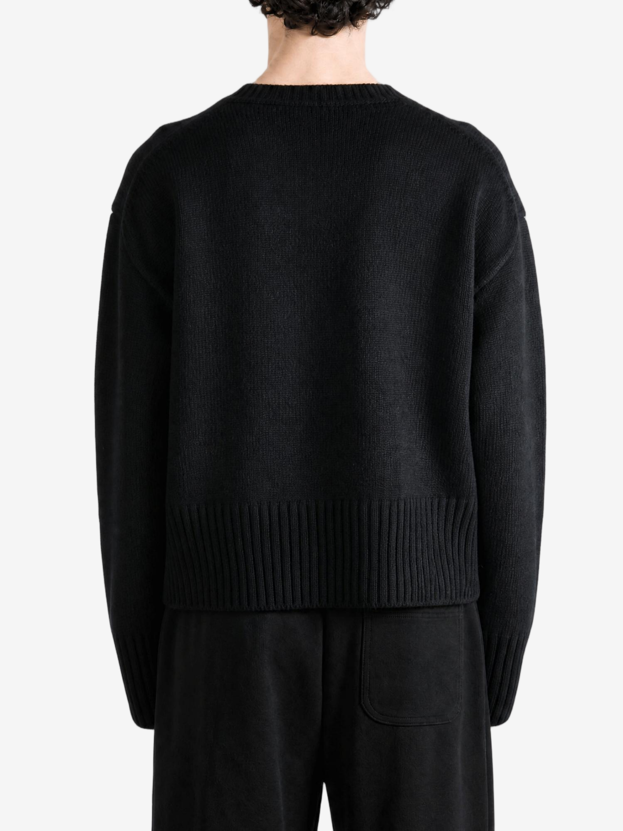 Black knitwear, full body view
