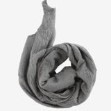 Close up of Grey scarf, showing detail