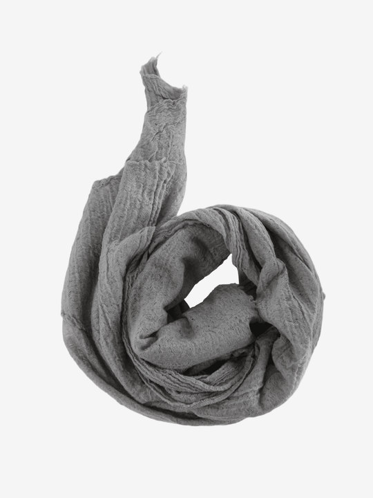 Close up of Grey scarf, showing detail