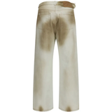 White pants, back view