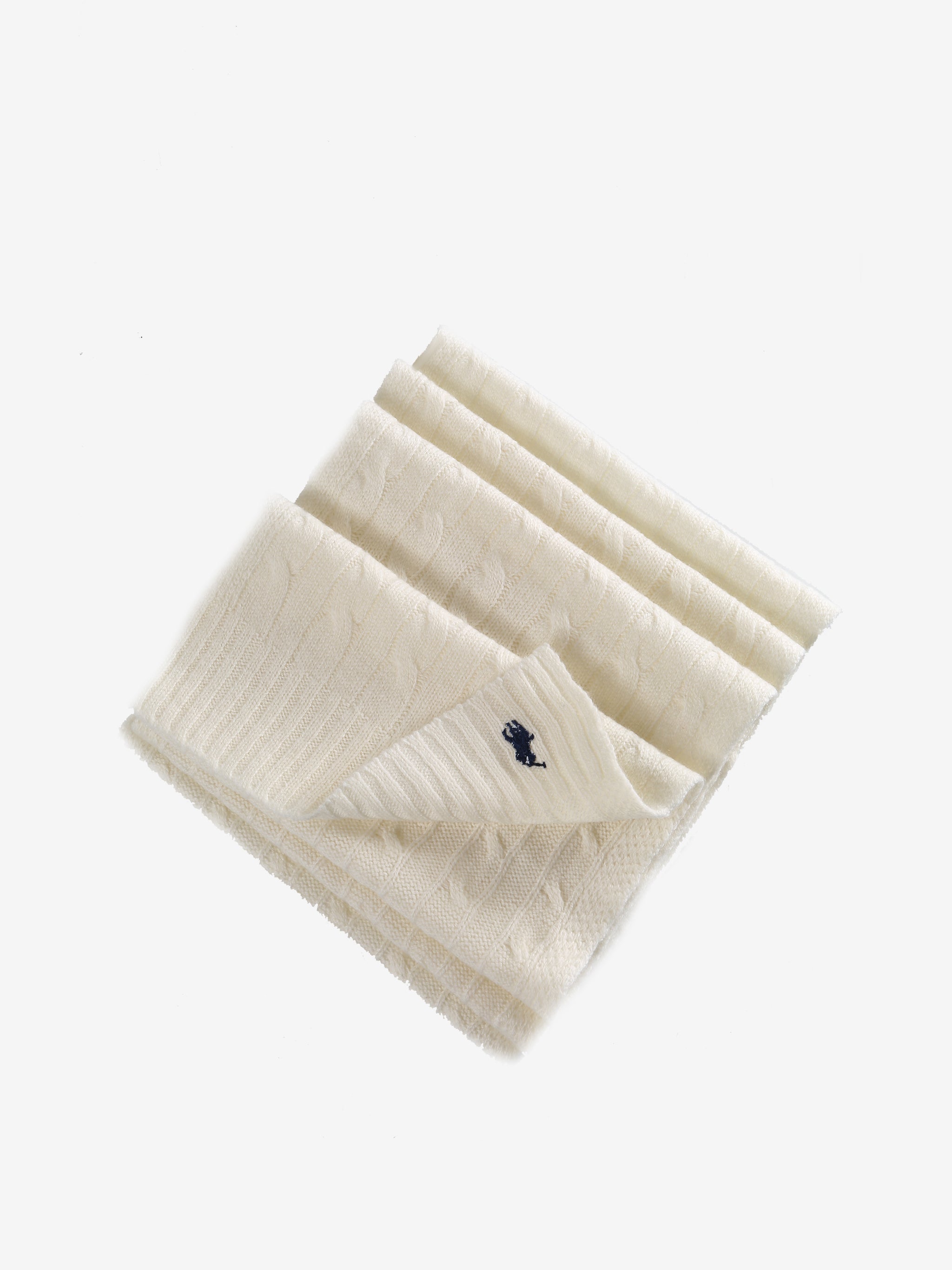 White scarves, front view